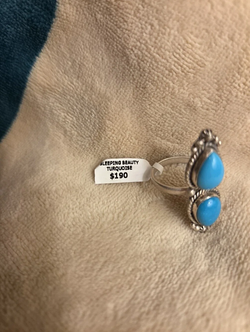 Sleeping Beauty Turquoise Sterling Silver Adjustable Ring